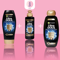  Bundle Of Garnier Ultra Doux With Black Charcoal and Nigella Seed Oil (Shampoo 600 ml + Coditioner 400 ml + Cream 200 ml) - Image 1