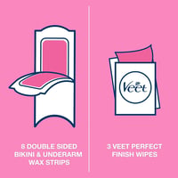 (Bundle Of 3 (Veet Easy-Gel Wax Strips for Bikini & Underarm - 16 Wax Strips - Image 6