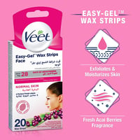 Bundle Of 3 (Veet Easy-Gel Wax Strips for Face - 20 Wax Strips and 4 Perfect Finish Wipes) - Image 2