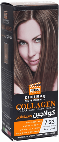NITRO CANADA COLLAGEN HAIR COLOR, Medium Chestunt 7.23 - Image 1