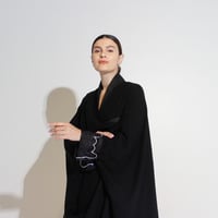 شيفون اسود مع شك - Image 3