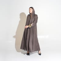 لينن بني مع تطريز يدوي  - Image 6