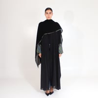 شيفون مبطن زيتي - Image 1