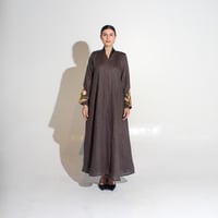 لينن بني مع تطريز يدوي  - Image 2
