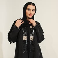 حرير مغسول اسود مع شك ترتر - Image 5