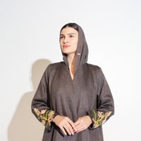 لينن بني مع تطريز يدوي  - Image 5