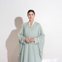 شيفون اخضر فاتح مع شك - Image 7
