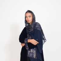 مخمل كحلي مع شيفون  - Image 4
