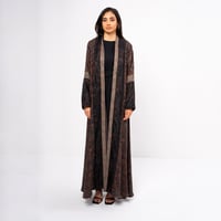 Brown silk  with lace - Image 2