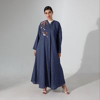 لينن كحلي مع تطريز يدوي - صورة 1