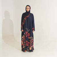 شيفون طباعه كحلي - Image 1