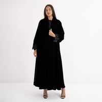 مخمل اسود مع شك هندي - Image 1