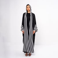 Black and white striped chiffon - Image 1