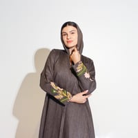 لينن بني مع تطريز يدوي  - Image 4