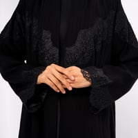 Striped Crepe  with Lace - Image 6