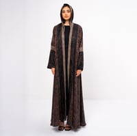 Brown silk  with lace - Image 1