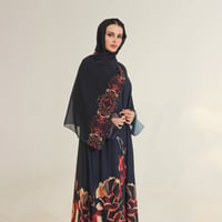 شيفون طباعه كحلي - Image 4