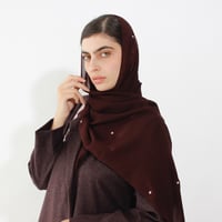 صوف كشمير بني/عنابي - Image 5