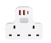 توصيلة قابس جداري افياش ثلاثي 2 مع مدخل 2USB +Type-C ضمان 3 سنوات  - صورة 2