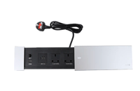 توصيلة أفياش مكتبية دفن مخفية بغطاء فضي سحاب و منافذ Tyep-C-USB + كمبيوتر + HDMI ضمان 3 سنوات  - صورة 2