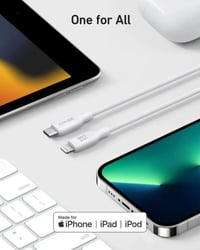 سلك انكر تايب سي الى لايتنينق 1.8 متر - ابيض - صورة 3