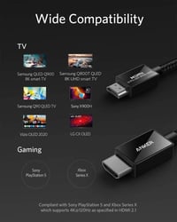 سلك انكر HDMI 2.1 بطول 2 متر - اسود - صورة 3