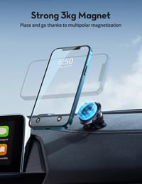 كومبو راف باور شاحن سيارة ، كيبل USB-A الى لايتننق ، حامل جوال للسيارة - اسود - صورة 6