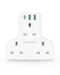 شاحن جداري راف باور بايونير 3 مداخل طاقه ثلاثيه مع منفذين USB ومنفذ تايب سي بتقنية PD بقوة 20 واط - صورة 2