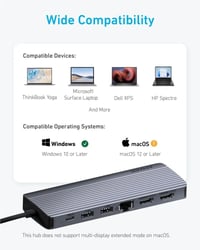 وصلة انكر متعددة المنافذ الى تايب سي (14 في 1) - رمادي - صورة 5