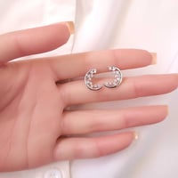 (حلق هلال الزركون) فضة عيار 925 - صورة 2