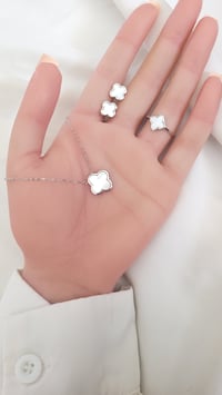 طقم فضة عيار 925 مطلي روديوم - صورة 2