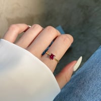 خاتم فضة ٩٢٥ فص أحمر - صورة 3