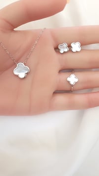 طقم فضة عيار 925 مطلي روديوم - صورة 3