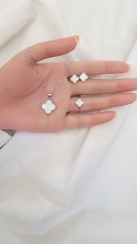 طقم فضة عيار 925 مطلي روديوم - صورة 3