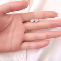 (حلق قلب الزركون) فضة عيار 925 - صورة 2
