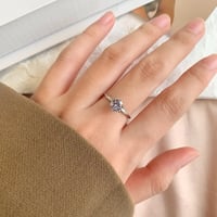 خاتم فضة سوليتير عيار 925  - صورة 3