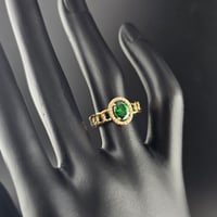 خاتم ذهب زركون أخضر - صورة 1