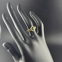 خاتم ذهب زركون أخضر - صورة 2