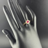 خاتم ذهب زركون زهري  - صورة 2
