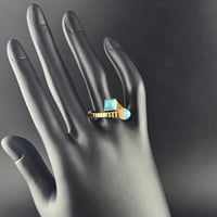 خاتم موديل ذهب مارلي لون تركواز  - صورة 3