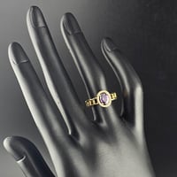 خاتم زركون لون موف بيضاوي  - صورة 2