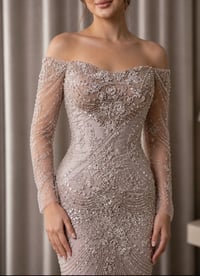 فستان سهرة لحمي كرستال - صورة 1