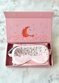 مخدة وماسك عيون النجوم الورديه |  Pink Pillowcase And Eye Mask - صورة 1