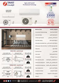 مكيف ز.ترست جداري 22000 ب   بارد - صورة 2