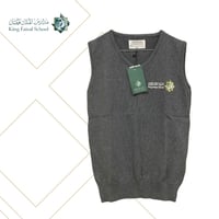 كنزة صوف بدون كم حرف V رمادي - صورة 1