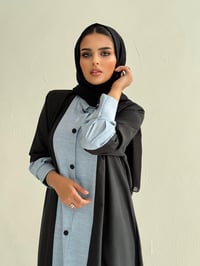 عبايه كتان خفيف مع قماش الكريب الخفيف - صورة 1