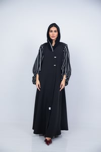 عباية كريب خفيفة بقصة A-Line وأكمام فضفاضة - صورة 1
