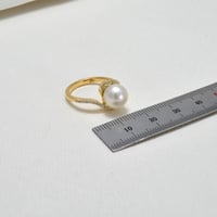 خاتم الماس  لؤلؤ طبيعي زراعي  - صورة 2