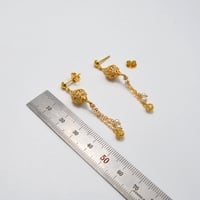 حلق لؤلؤ جواهر ذهب 21 - صورة 3