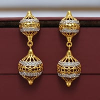 حلق غزل جواهر ذهب 21 - صورة 2